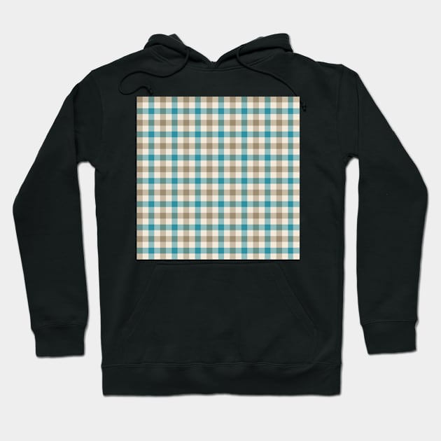 Classic Gingham Check in teal and turquoise Hoodie by FrancesPoff